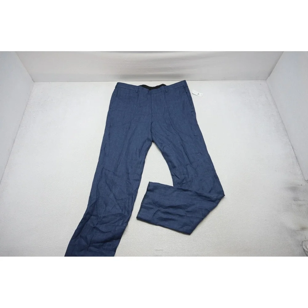 Brooks Brothers Dress Pants Men 40 Blue Solbiati Linen Madison Herringbone NEW